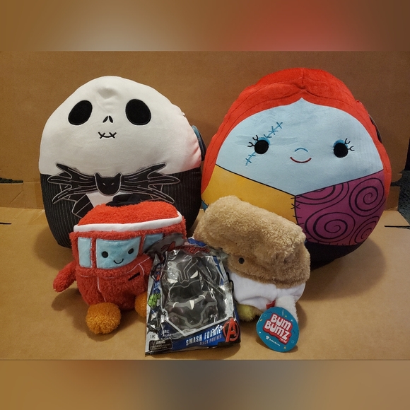 Lot Of Squishmallows Nightmare Before Christmas And Bum Bumz Plus Black Panther